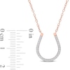 Thumbnail Image 3 of 1/6 CT. T.W. Diamond Horseshoe Necklace in Sterling Silver with Rose Rhodium Plate