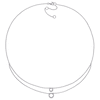 Thumbnail Image 3 of 1/20 CT. T.W. Diamond Double Strand Layered Circle Necklace in Sterling Silver - 19"