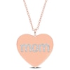 Thumbnail Image 1 of 1/10 CT. T.W. Diamond "mom" Heart Pendant in Sterling Silver with Rose Rhodium Plate