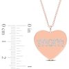 Thumbnail Image 4 of 1/10 CT. T.W. Diamond "mom" Heart Pendant in Sterling Silver with Rose Rhodium Plate