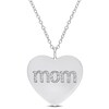 Thumbnail Image 1 of 1/10 CT. T.W. Diamond &quot;mom&quot; Heart Pendant in Sterling Silver