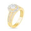 Thumbnail Image 3 of 1 CT. T.W. Baguette and Round Diamond Sunburst Frame Bridal Set in 10K Gold