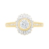 Thumbnail Image 5 of 1 CT. T.W. Baguette and Round Diamond Sunburst Frame Bridal Set in 10K Gold