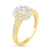 Thumbnail Image 6 of 1 CT. T.W. Baguette and Round Diamond Sunburst Frame Bridal Set in 10K Gold