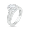Thumbnail Image 2 of 1 CT. T.W. Baguette and Round Diamond Sunburst Frame Bridal Set in 10K White Gold