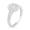 Thumbnail Image 5 of 1 CT. T.W. Baguette and Round Diamond Sunburst Frame Bridal Set in 10K White Gold