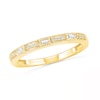 Thumbnail Image 1 of 1/10 CT. T.W. Baguette and Round Diamond Vintage-Style Anniversary Band in 10K Gold