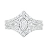 Thumbnail Image 2 of 3/4 CT. T.W. Multi-Shape Diamond Chevron Split Shank Bridal Set in 10K White Gold