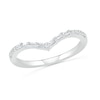 Thumbnail Image 1 of 1/6 CT. T.W. Baguette and Round Diamond Chevron Anniversary Band in 10K White Gold