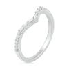 Thumbnail Image 3 of 1/6 CT. T.W. Baguette and Round Diamond Chevron Anniversary Band in 10K White Gold