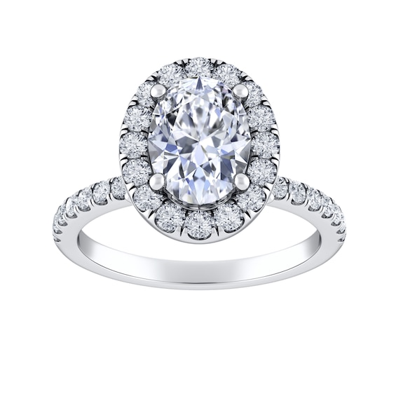 Vera Wang Love Collection Oval Diamond Frame Engagement Ring