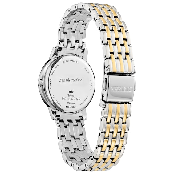 Ladies' Citizen Eco-DriveÂ® Disney Ariel Diamond Accent Two-Tone Watch with Blue Dial (Model: Ex1499-50W)