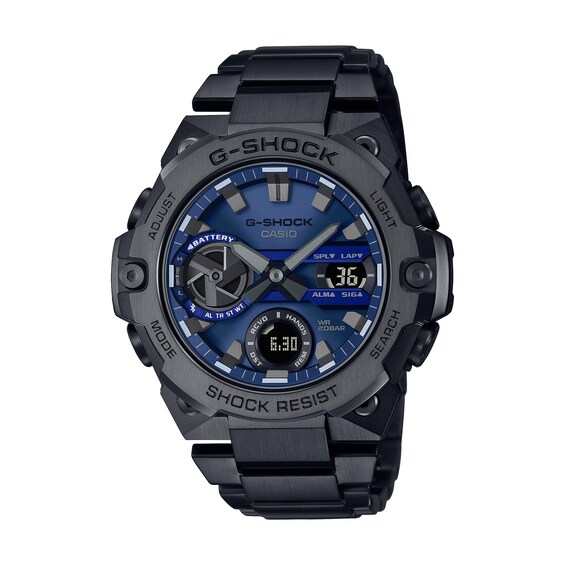 Men's Limited Edition Casio G-Shock G-Steel Black IP Watch with Blue Dial (Model: GSTB400BD1A2) Men's Limited Edition Casio G-Shock G-Steel Black IP Watch with Blue Dial (Model: GSTB400BD1A2)