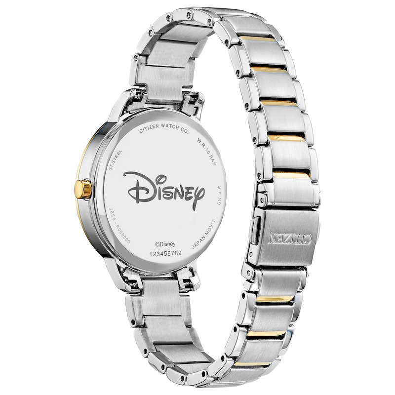 Main Image 3 of Ladies' Citizen Eco-Drive® Mickey Mouse Painter Crystal Accent Two-Tone Watch with Silver-Tone Dial (Model: FE7044-52W)