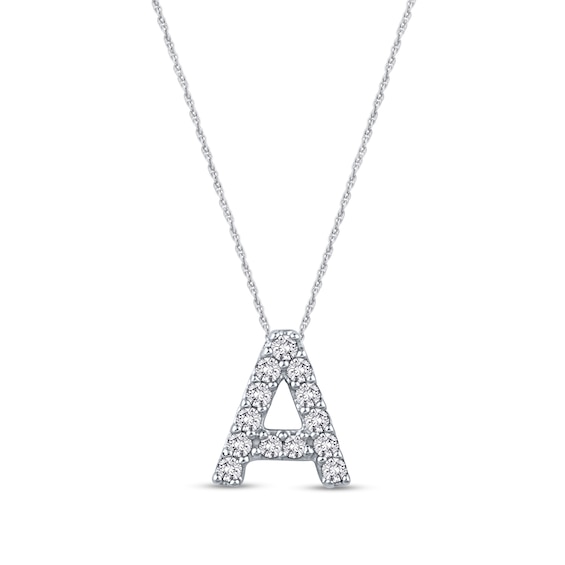 Diamond initial Letter Necklace pendant W