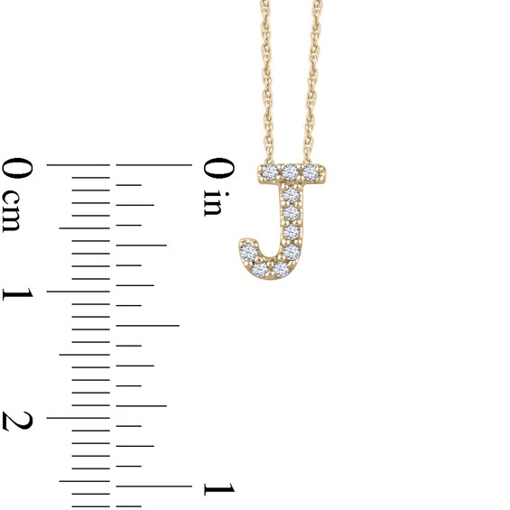 1/20 CT. T.w. Diamond Uppercase Block Initial Pendant in 10K Gold (1 Letter)