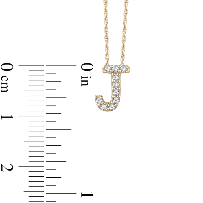 1/20 CT. T.W. Diamond Uppercase Block Initial Pendant in 10K Gold (1 Letter)