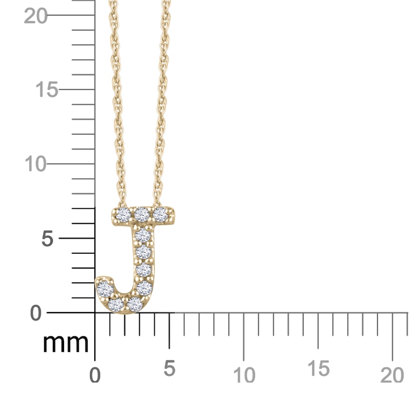 1/20 CT. T.W. Diamond Uppercase Block Initial Pendant in 10K Gold (1 Letter)