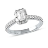 Thumbnail Image 1 of 3/4 CT. T.W. Emerald-Cut Diamond Frame Engagement Ring in 10K White Gold (I/I1)
