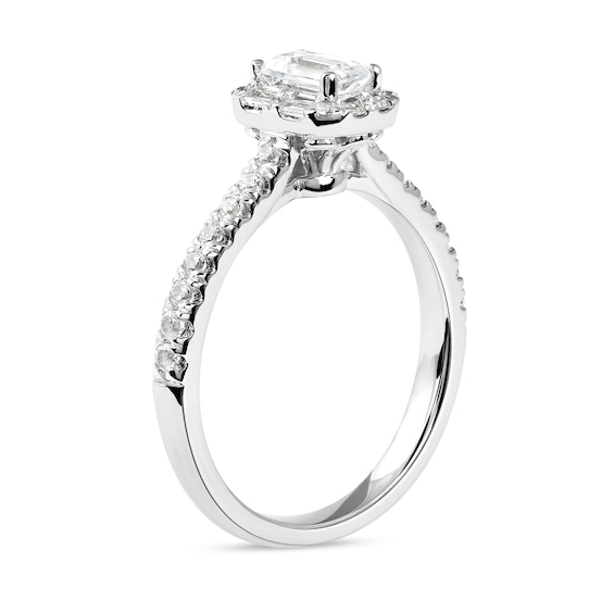 3/4 CT. T.w. Emerald-Cut Diamond Frame Engagement Ring in 10K White Gold (I/I1)