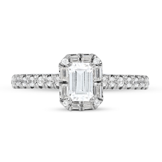 3/4 CT. T.w. Emerald-Cut Diamond Frame Engagement Ring in 10K White Gold (I/I1)