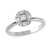 Thumbnail Image 0 of 1/3 CT. T.W. Princess-Cut Diamond Round Frame Engagement Ring in 10K White Gold (I/I3)