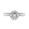 Thumbnail Image 2 of 1/3 CT. T.W. Princess-Cut Diamond Round Frame Engagement Ring in 10K White Gold (I/I3)