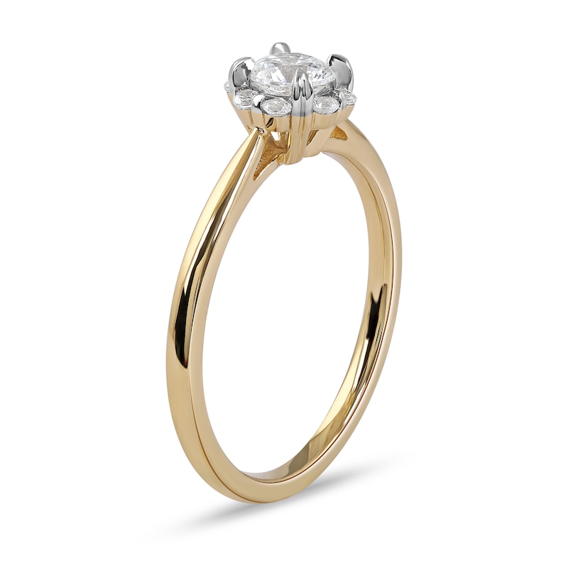 Main Image 2 of 1/2 CT. T.W. Diamond Frame Engagement Ring in 10K Gold (J/I3)