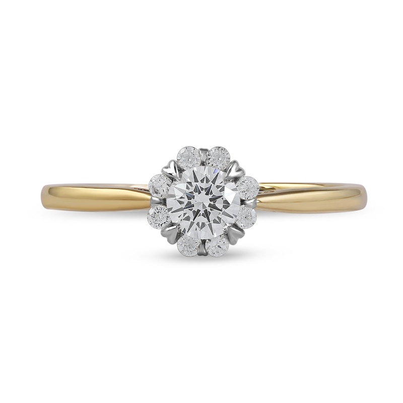 Main Image 3 of 1/2 CT. T.W. Diamond Frame Engagement Ring in 10K Gold (J/I3)