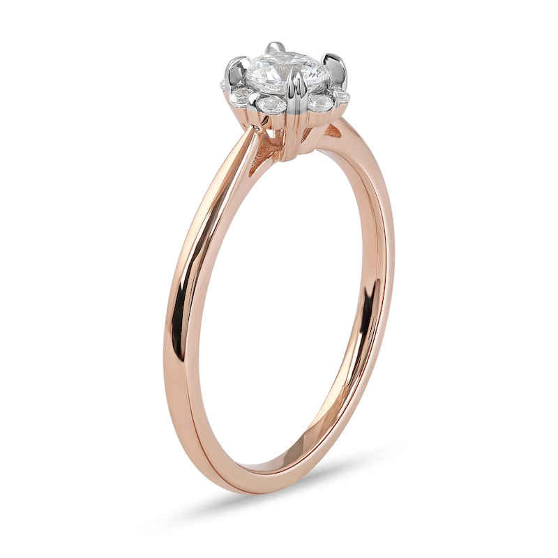 Main Image 2 of 1/2 CT. T.W. Diamond Frame Engagement Ring in 10K Rose Gold (J/I3)
