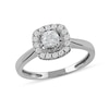 Thumbnail Image 0 of 1/2 CT. T.W. Diamond Cushion Frame Engagement Ring in 10K White Gold (J/I3)