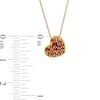 Thumbnail Image 3 of Garnet Cluster Tilted Heart Pendant in 10K Gold