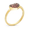 Thumbnail Image 3 of Garnet Cluster Heart Ring in 10K Gold