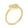 Thumbnail Image 3 of Aquamarine Cluster Heart Ring in 10K Gold