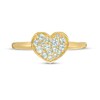 Thumbnail Image 4 of Aquamarine Cluster Heart Ring in 10K Gold