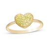 Thumbnail Image 0 of Peridot Cluster Heart Ring in 10K Gold