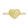 Thumbnail Image 3 of Peridot Cluster Heart Ring in 10K Gold