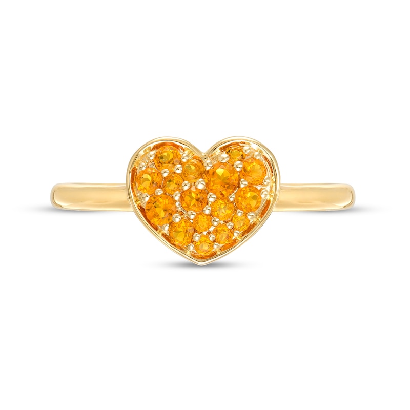 Main Image 4 of Citrine Cluster Heart Ring in 10K Gold