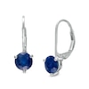 Thumbnail Image 1 of 6.0mm Blue Sapphire Solitaire Drop Earrings in 10K White Gold