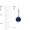 Thumbnail Image 3 of 6.0mm Blue Sapphire Solitaire Drop Earrings in 10K White Gold