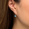 Thumbnail Image 2 of 6.0mm Swiss Blue Topaz Solitaire Drop Earrings in 10K White Gold