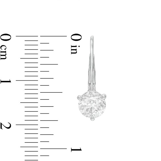 6.0mm White Topaz Solitaire Drop Earrings in 10K White Gold
