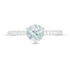 Thumbnail Image 4 of 6.0mm Aquamarine and 1/10 CT. T.W. Diamond Ring in 10K White Gold