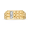 Thumbnail Image 4 of Men's Diamond Accent Rectangle-Top Nugget Ring in 10K Gold