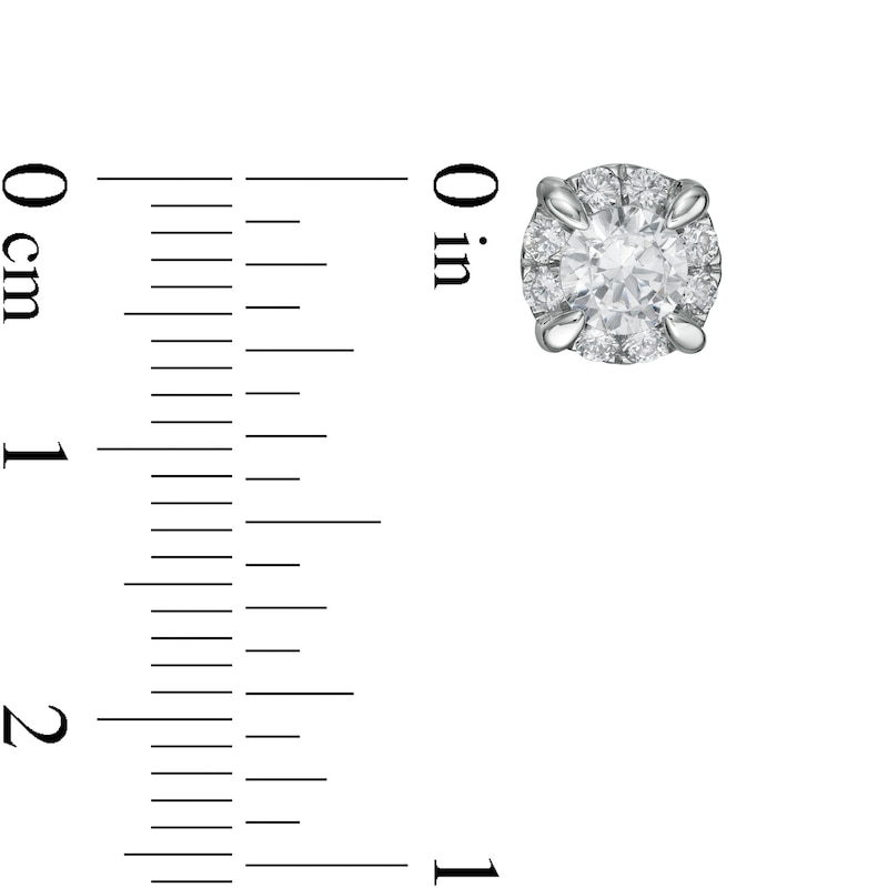 7/8 CT. T.W. Diamond Frame Stud Earrings in 10K White Gold (J/I3)