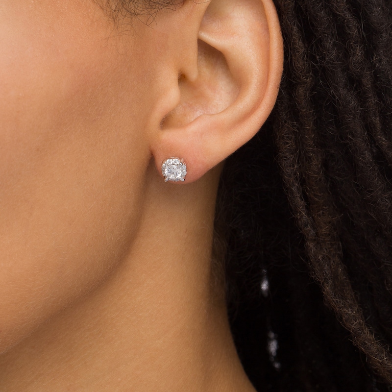 1 CT. T.W. Diamond Frame Stud Earrings in 10K White Gold (J/I3)