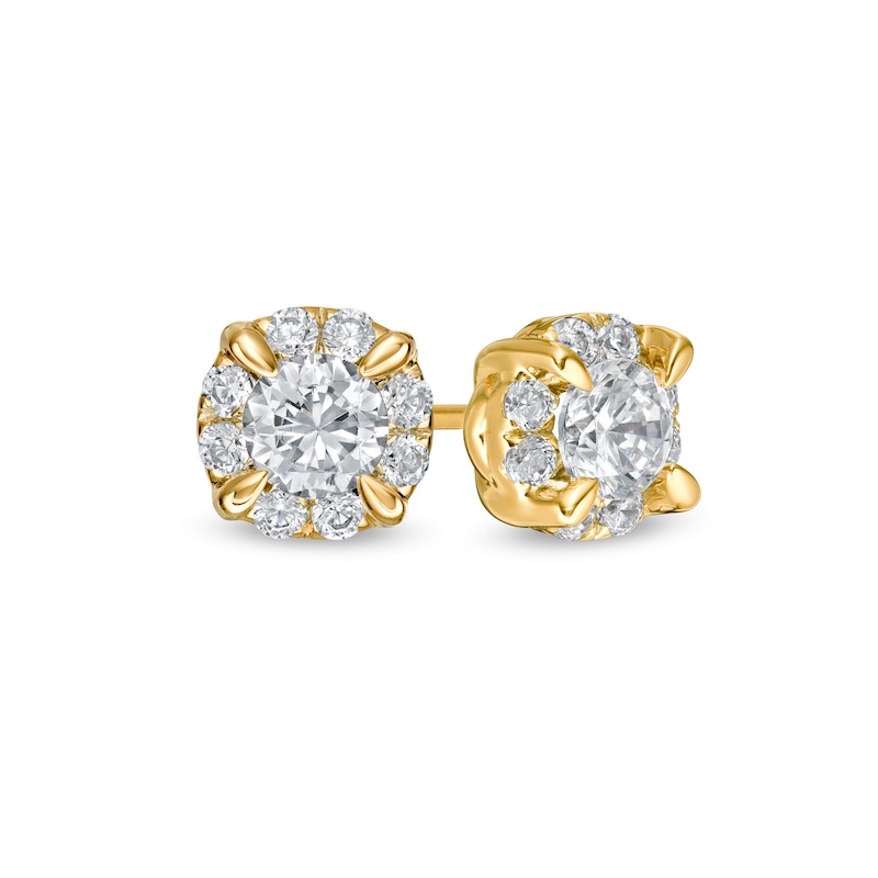Main Image 1 of 1 CT. T.W. Diamond Frame Stud Earrings in 10K Gold (J/I3)