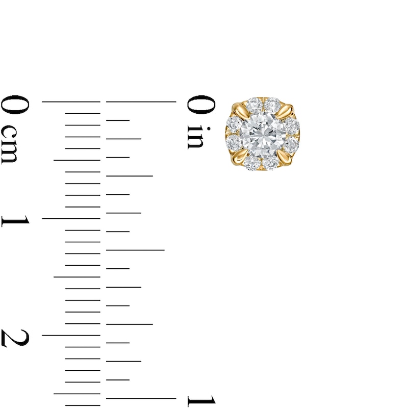 Main Image 3 of 1 CT. T.W. Diamond Frame Stud Earrings in 10K Gold (J/I3)