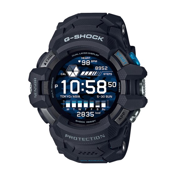 Men's Limited Edition Casio G-Shock Smart Two-Ton Men's Limited Edition Casio G-Shock Smart Two-Tone Resin Strap Watch with Black and Blue Dial (Model: GSWH1000-1)