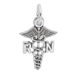 Rembrandt Charms® &quot;RN&quot; Caduceus in Sterling Silver